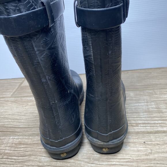 Pendleton Men’s Rain Boots Size 10 US – Black Rubber Embossed Tribal Pattern - Picture 9 of 15